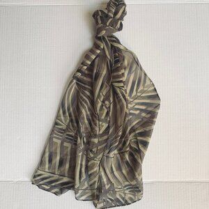 Silk Scarf Rectangle Print Hand Rolled Edge 14 X 70